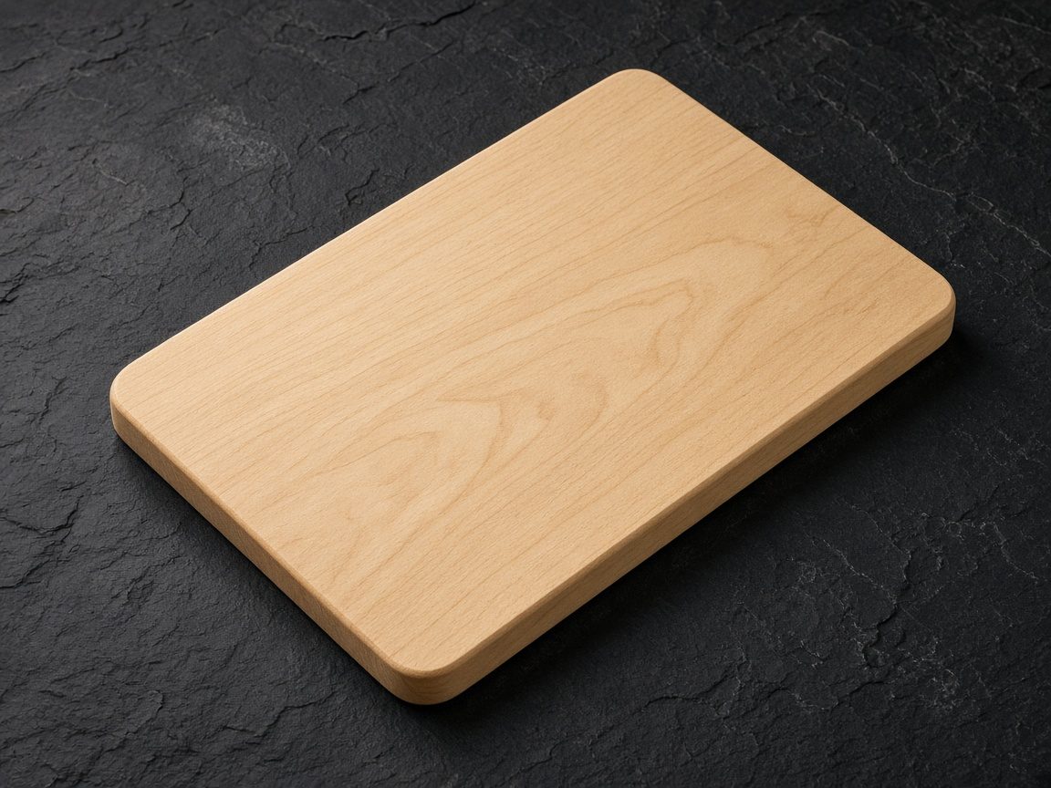 Blank maple cutting board before engraving